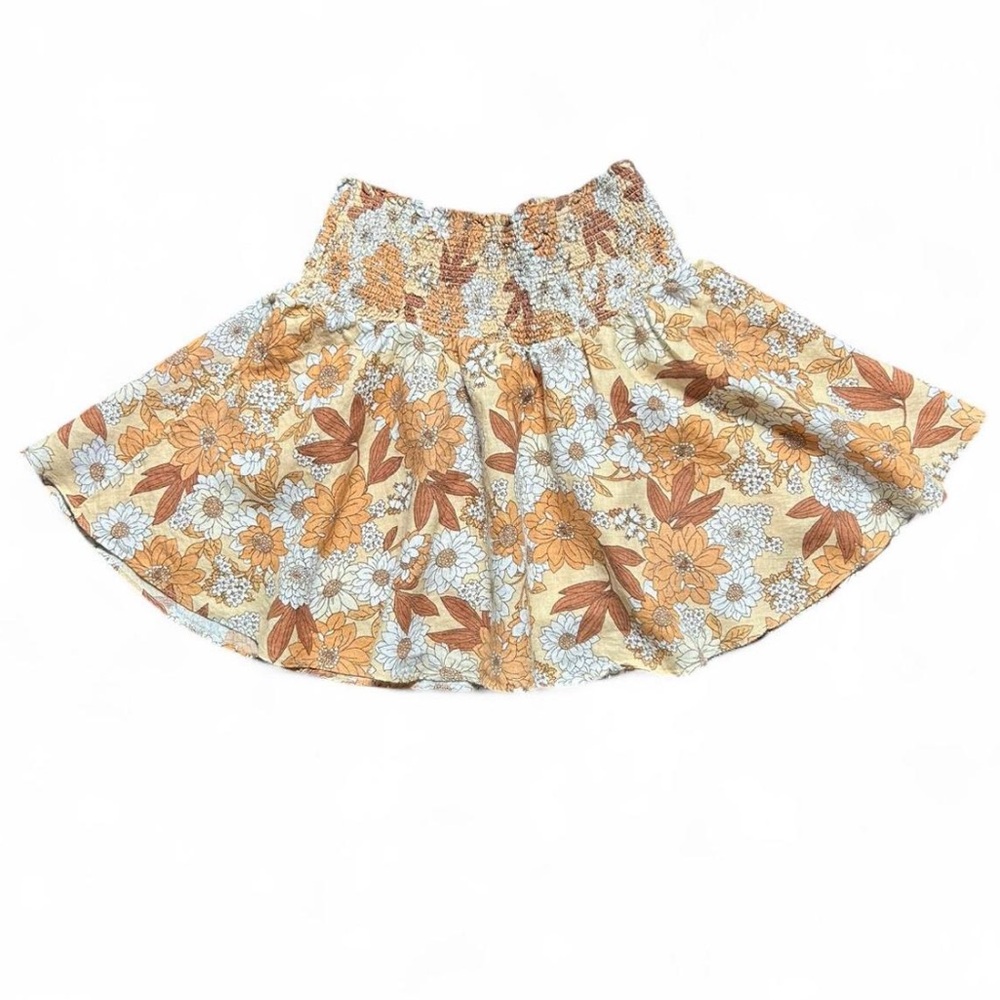 J. Crew Floral Mini Skirt in Orange and Brown